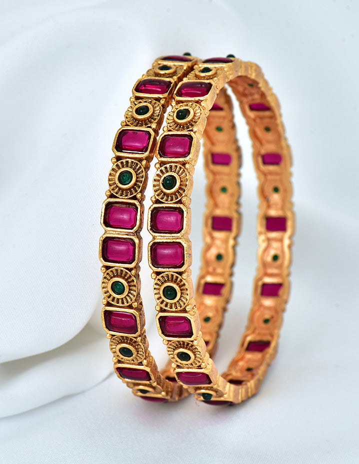 Antique Kempu Matt Bangles ZBGL10940