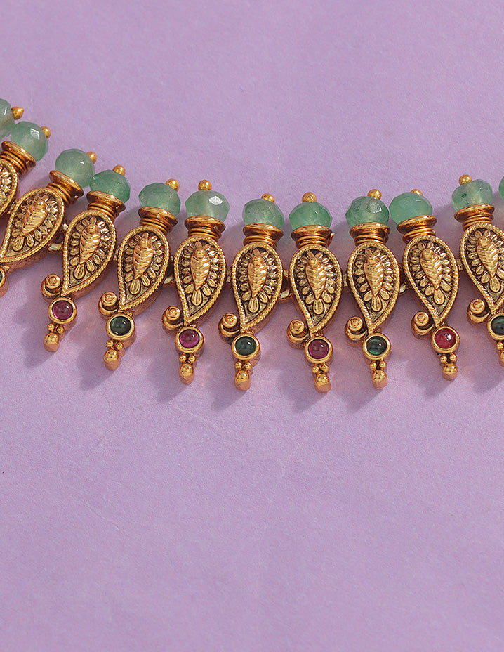 Designer Kempu Mango Shape Chain Vaddanam