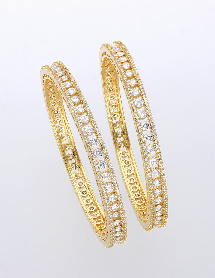 Designer Zircon Gold Plated Bangles ZBGL11009