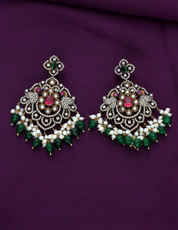 Victorian Emerald Beads Designer Necklace Set