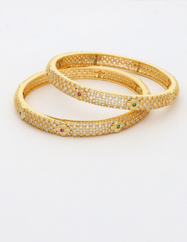 Designer Zircon Gold Plated Bangles ZBGL10897