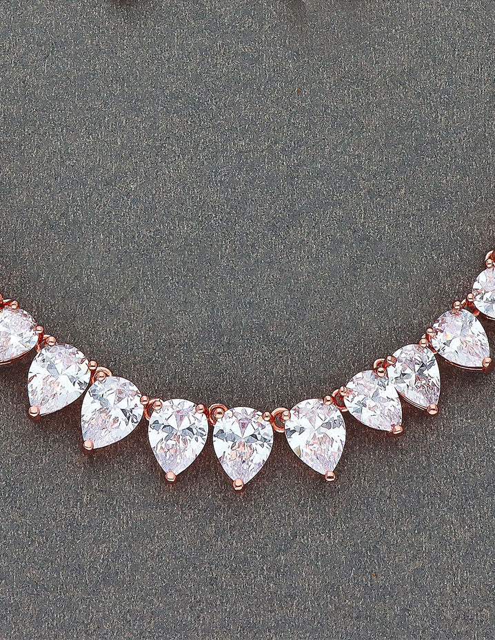 Rose gold Polish Zirconia Necklace Set