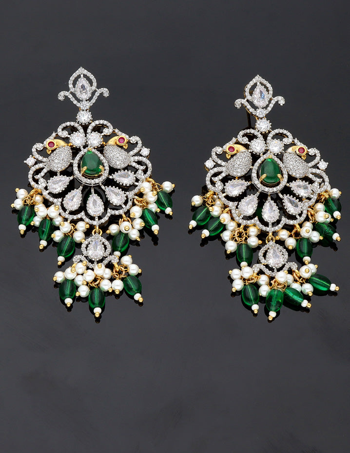Zirconia Ganga Jamuna Polish Wedding Necklace Set