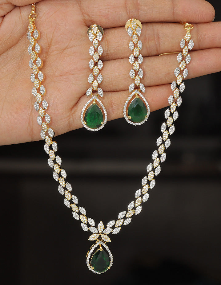 Designer Zirconia Crystal Elegance Necklace Set