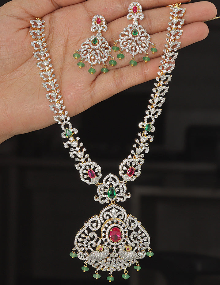 Designer GJ Polish Zirconia Necklace Set