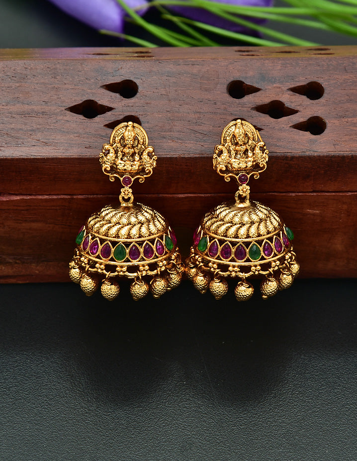 Lakshmi Devi Gold Ball Chain Pendant