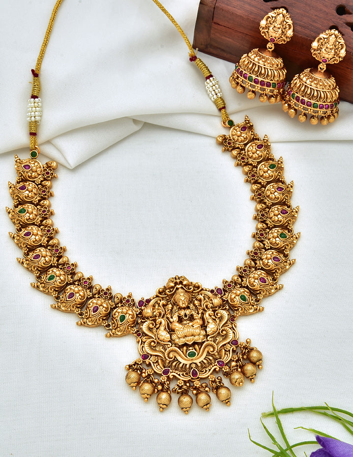 Antique Kempu Necklace Set