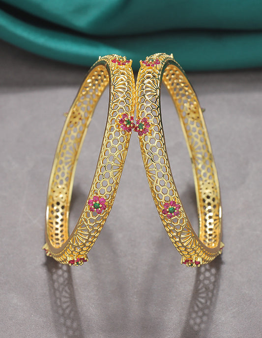 Designer Zirconia Gold Plated Bangles