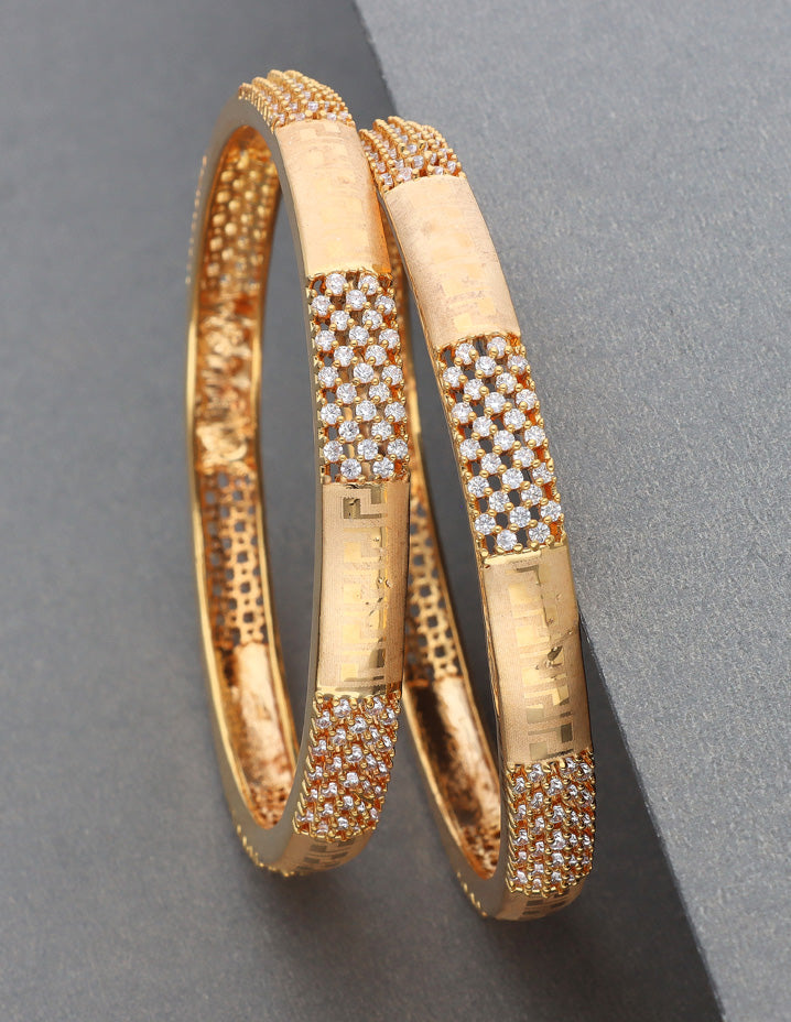 Designer Zircon Gold Plated Bangles ZBGL10950