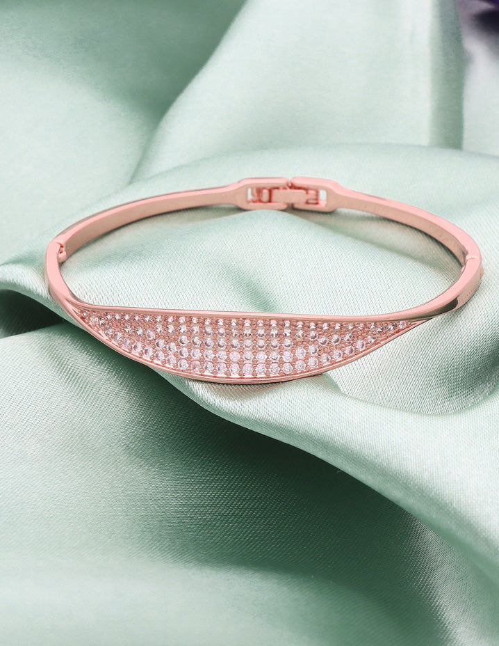 Zirconia Rose Gold Polish Bracelet