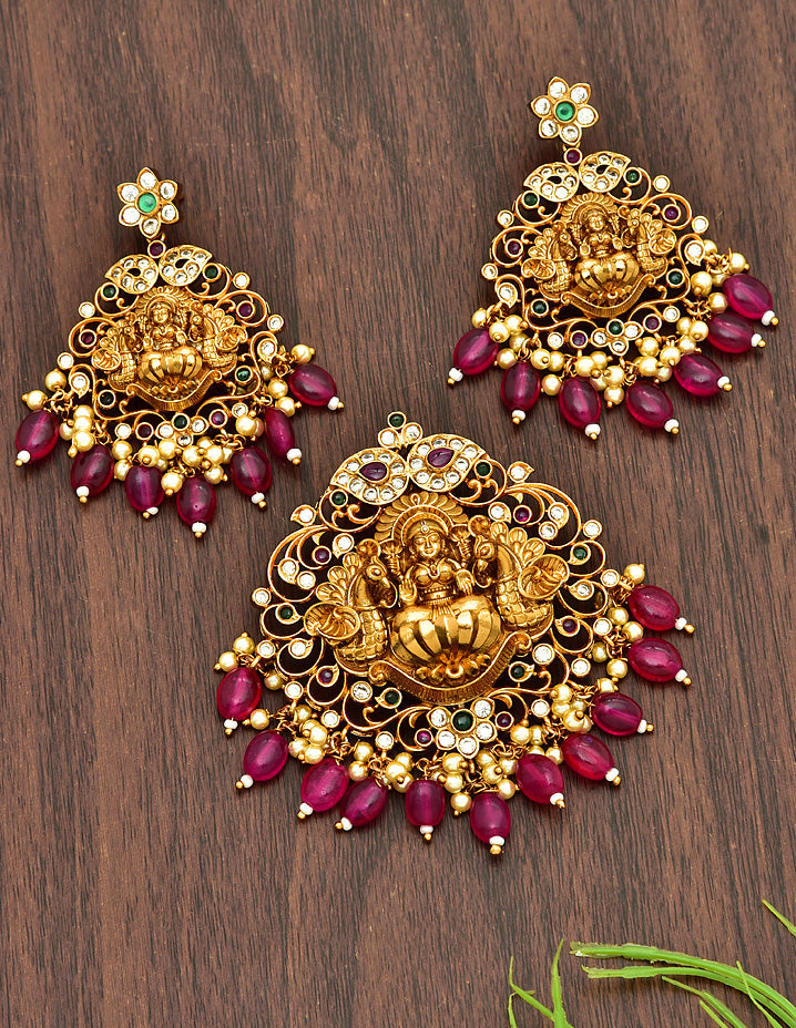 Lakshmi Devi Zirconia Pendant Set