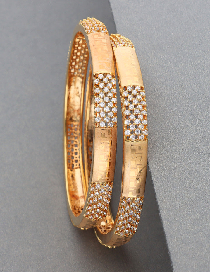 Designer Zircon Gold Plated Bangles ZBGL10950