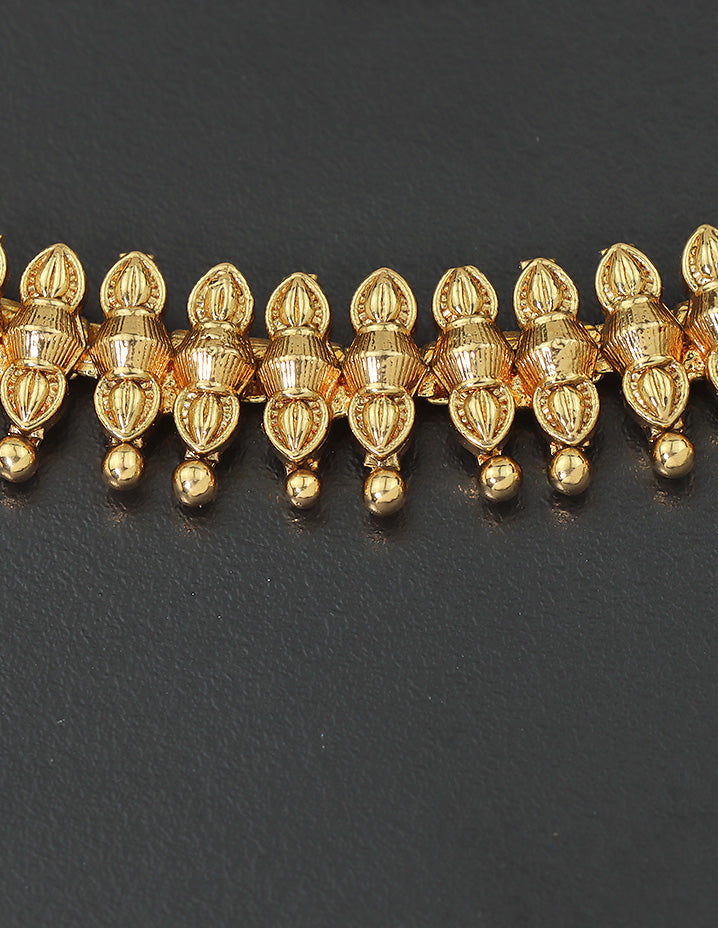 Designer Temple Bud Motif Antique Anklets