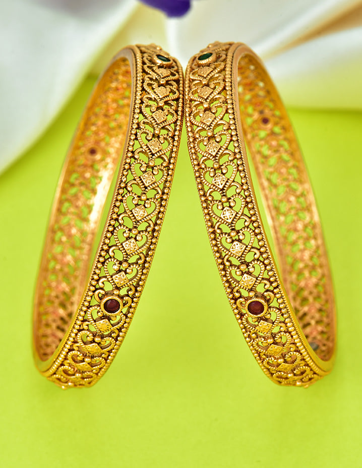 Antique Kempu Matt Bangles zbgl10920