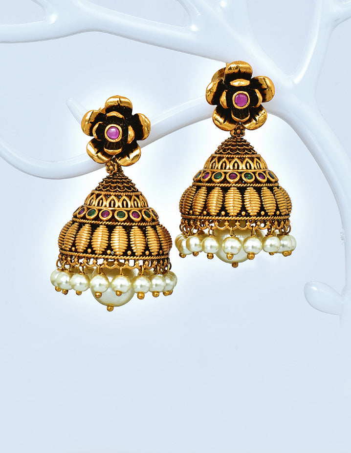 Designer Antique Jhumka Earrings