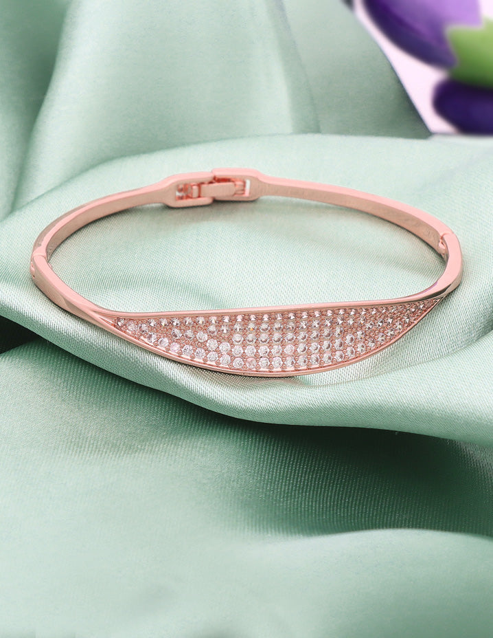 Zirconia Rose Gold Polish Bracelet
