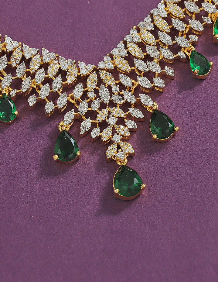Designer Zirconia Crystal Elegance Necklace Set