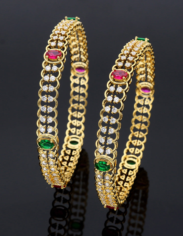 Zircon Kada Bangles zbgl10876/Gold