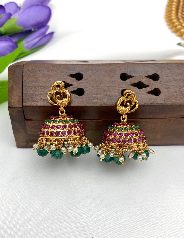 Antique Kempu Lakshmi Devi Pattern Kasu Mala