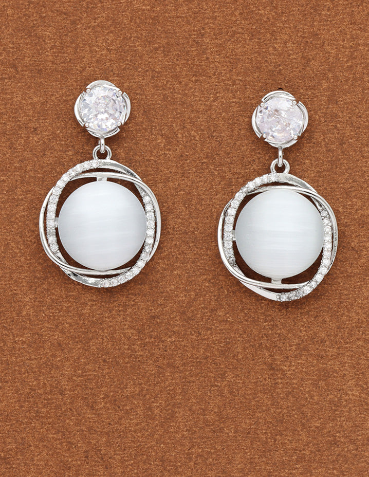 Zircon Mother Of Pearl Drop Earrings