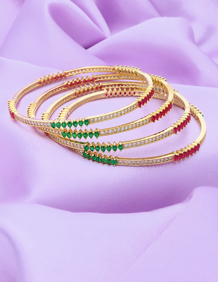 Designer Zirconia Set of 4 Bangles