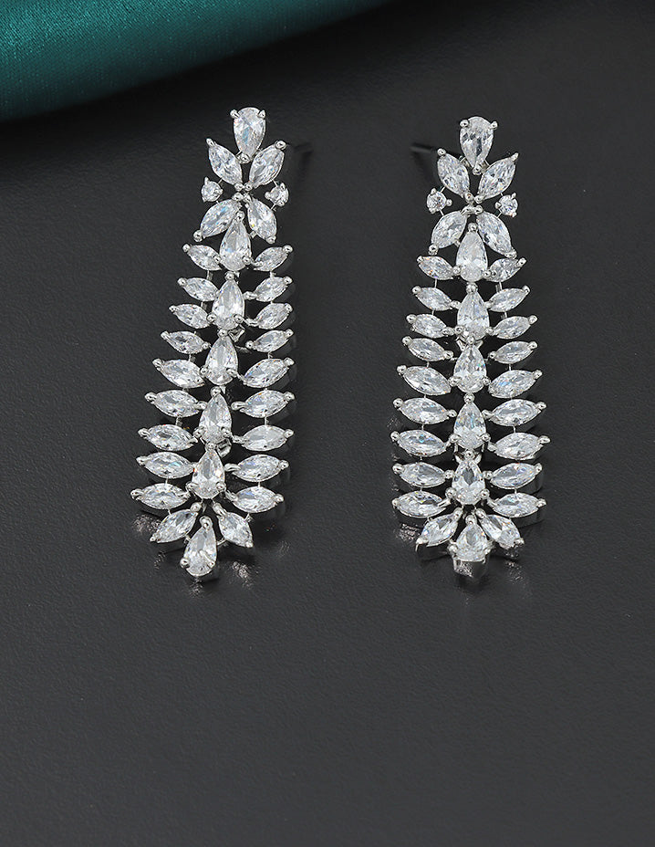Designer Rhodium Polish Zirconia Necklace Set
