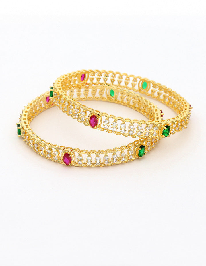 Zircon Kada Bangles zbgl10876/Gold