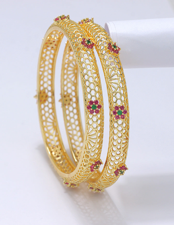 Designer Zirconia Gold Plated Bangles