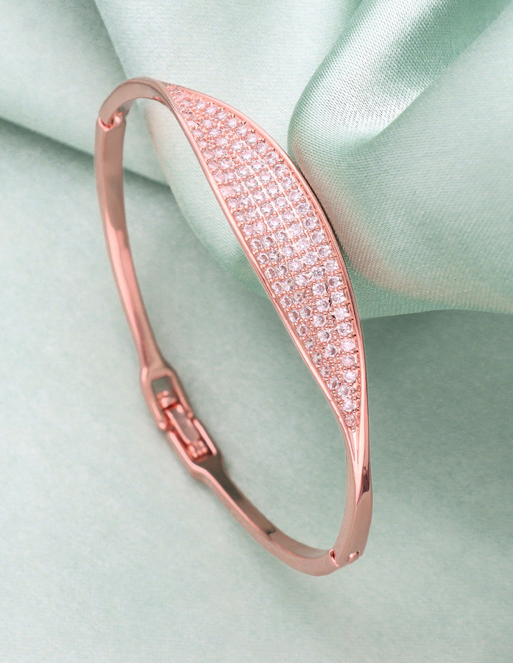 Zirconia Rose Gold Polish Bracelet
