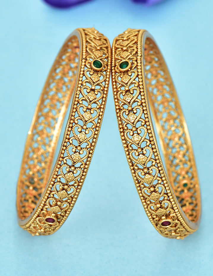 Antique Kempu Matt Bangles zbgl10920