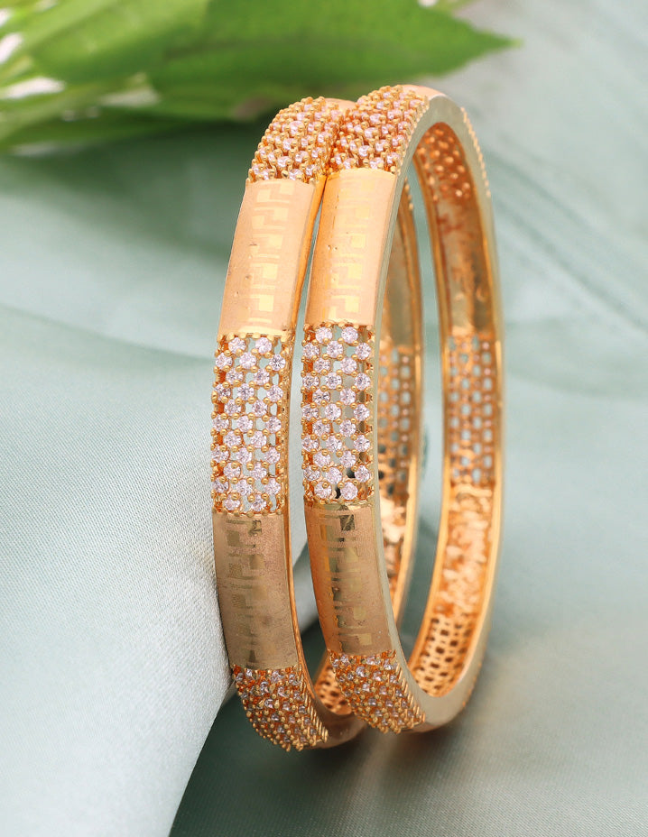 Designer Zircon Gold Plated Bangles ZBGL10950