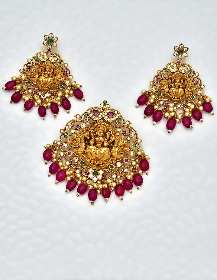 Lakshmi Devi Zirconia Pendant Set