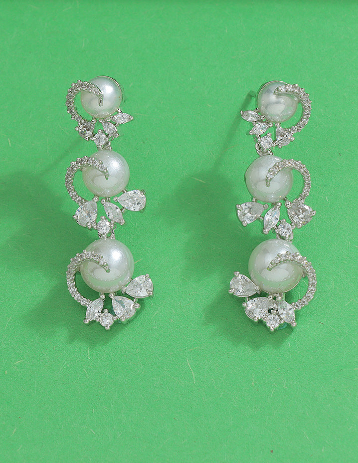 Designer Zirconia Pearl Necklace Set