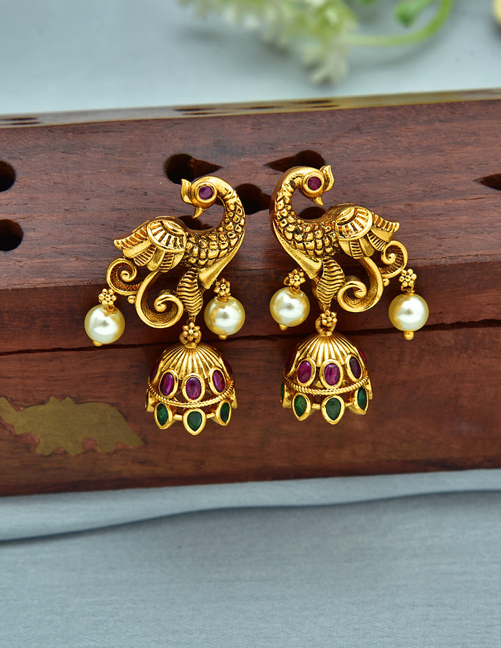 Designer Antique Plated Kempu Necklace Set
