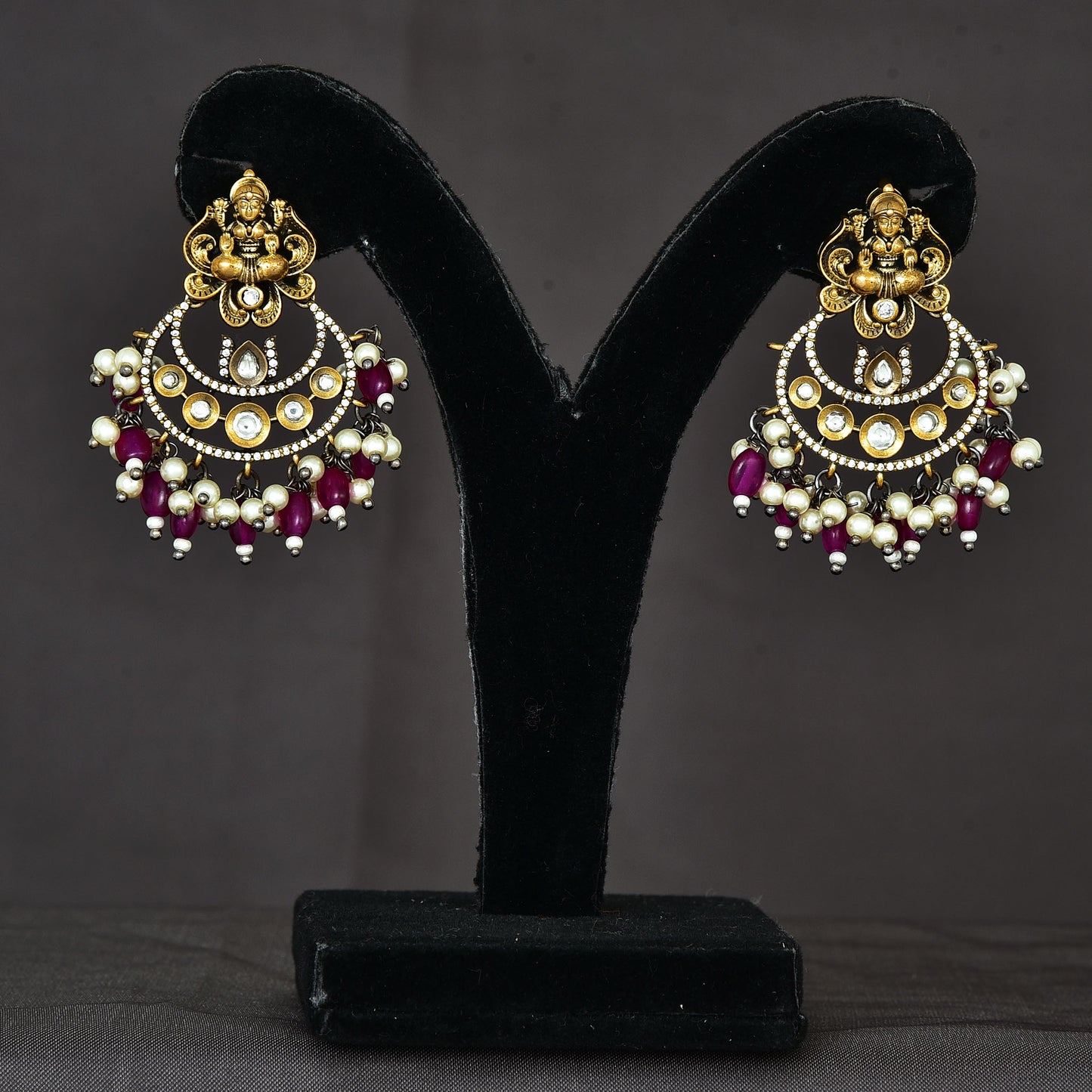 Zirconia Black Metal Victorian Bridal Necklace Set