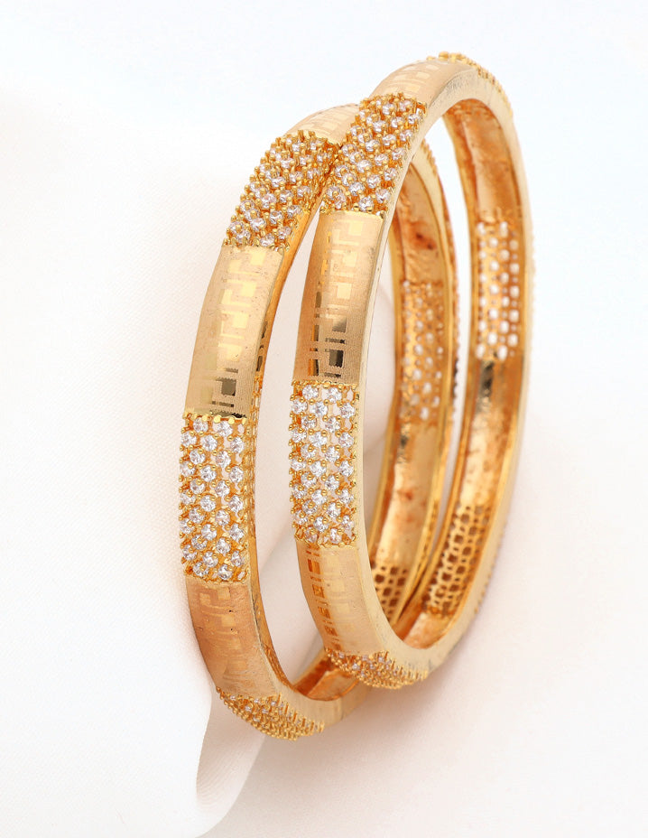 Designer Zircon Gold Plated Bangles ZBGL10950