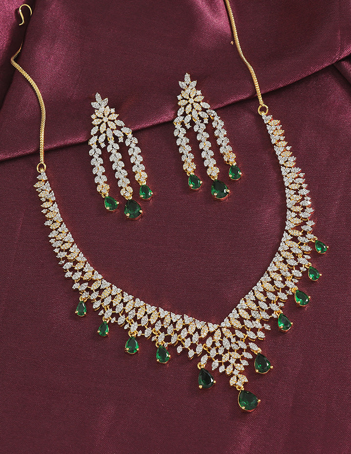 Designer Zirconia Crystal Elegance Necklace Set