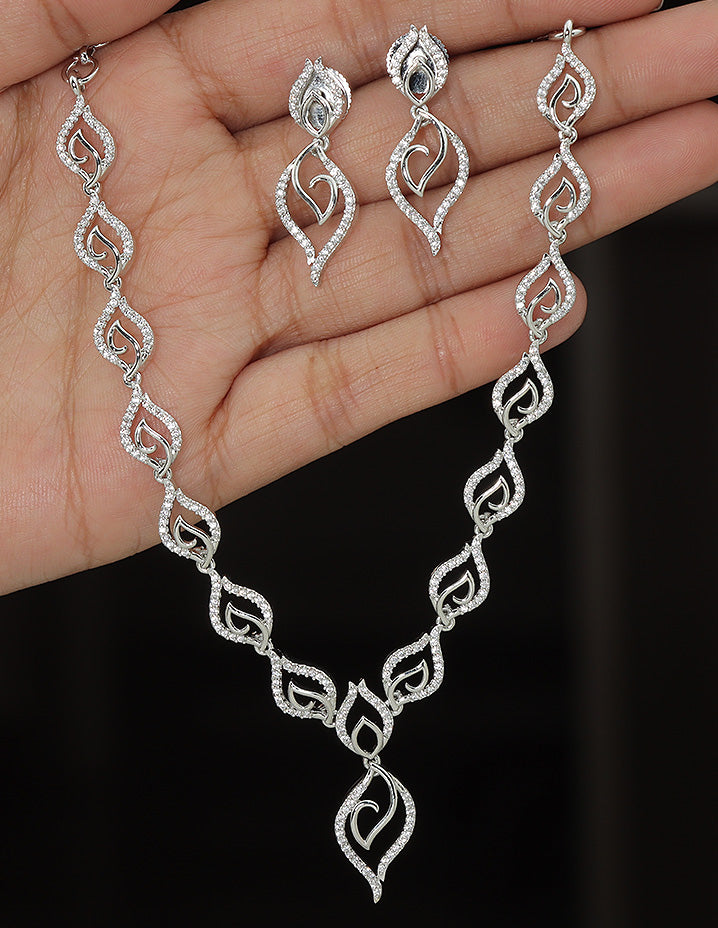 Designer Zirconia Crystal Elegance Necklace Set