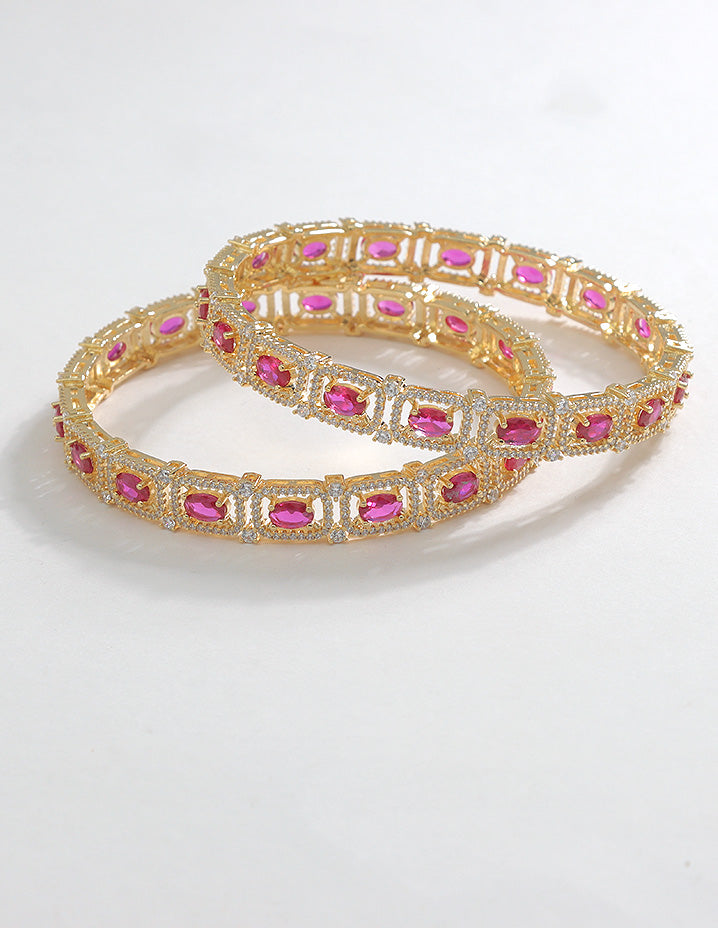 Designer Zirconia Ruby Radiance Bangle
