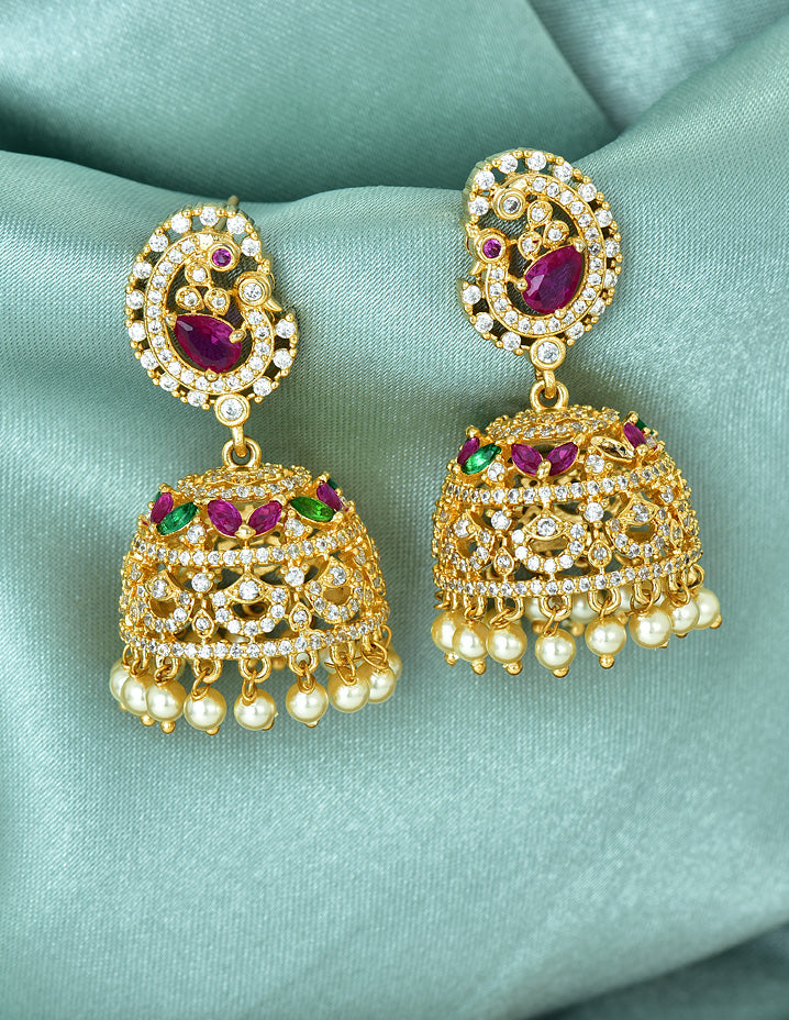 Designer Peacock Jhumka Earrings