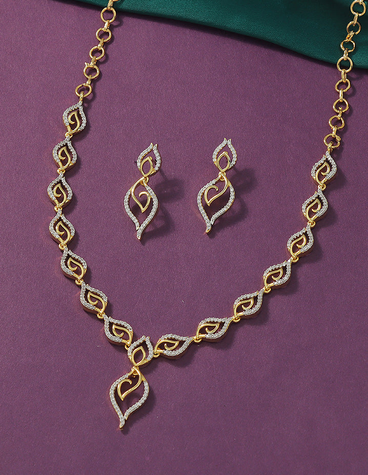 Designer Zirconia Crystal Elegance Necklace Set