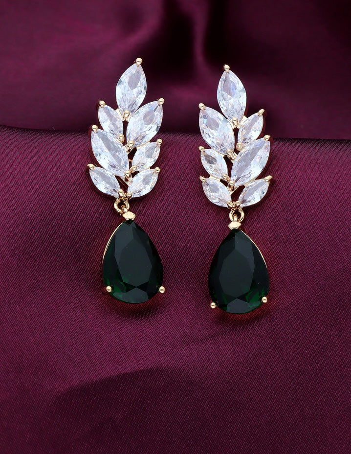 Zirconia Gold Polish Dangler Earrings