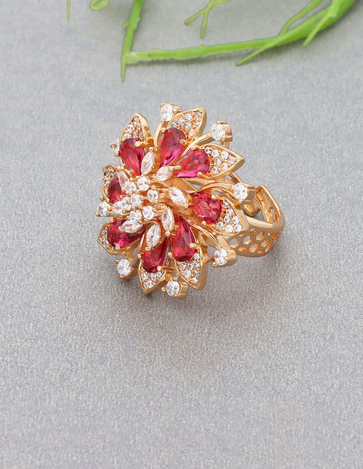 Zirconia Gold Polish Finger Ring