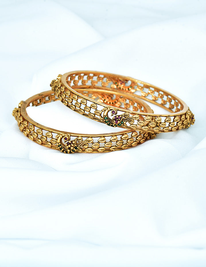 Antique Kempu Matt Bangles zbgl10911