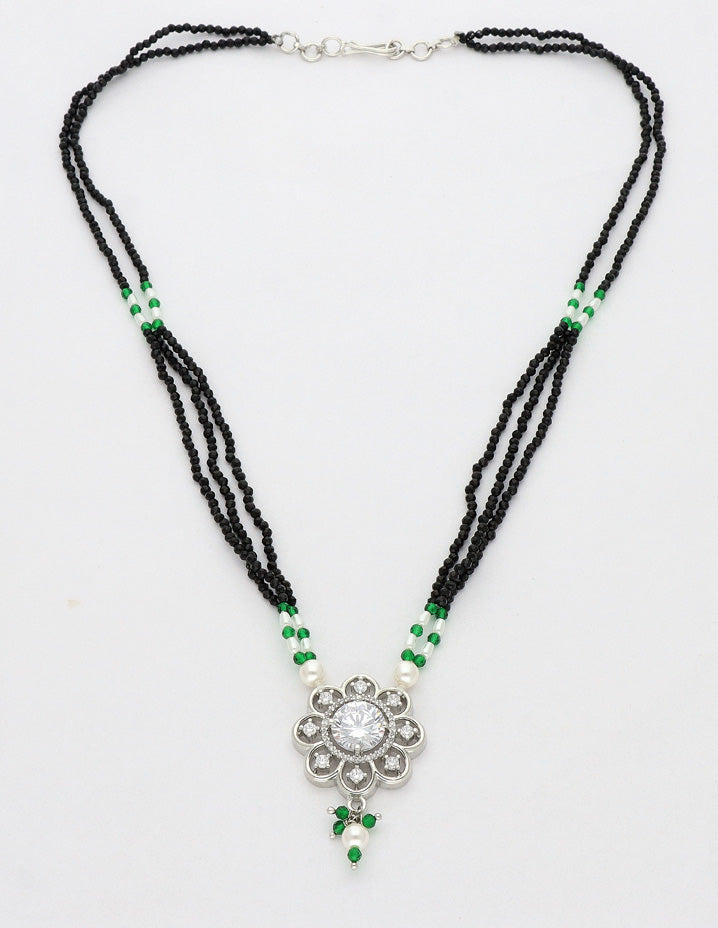 Zirconia Black Bead Mangalsutra