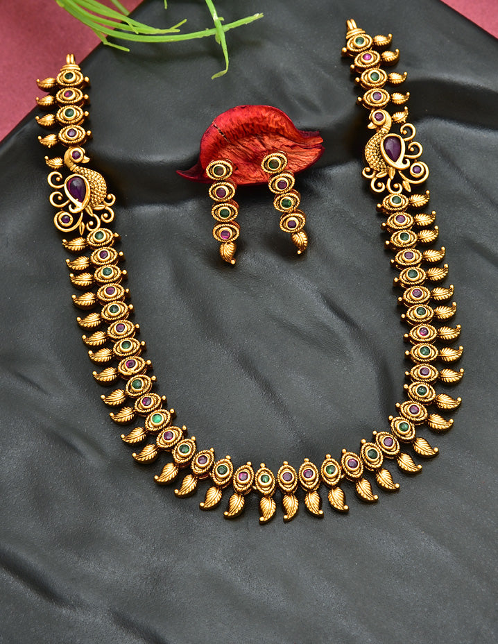 Antique Kempu Necklace Set