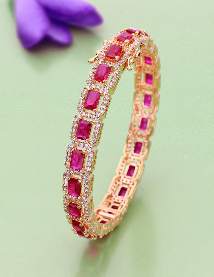 Zircon Kada Bangle zbgl10878/Gold