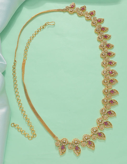 Designer Zircoina Mango Shape Chain Vaddanam