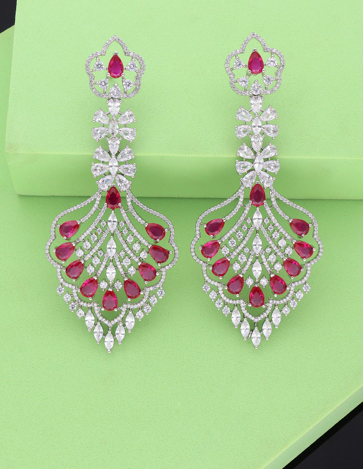 Zirconia Chandbali Earrings