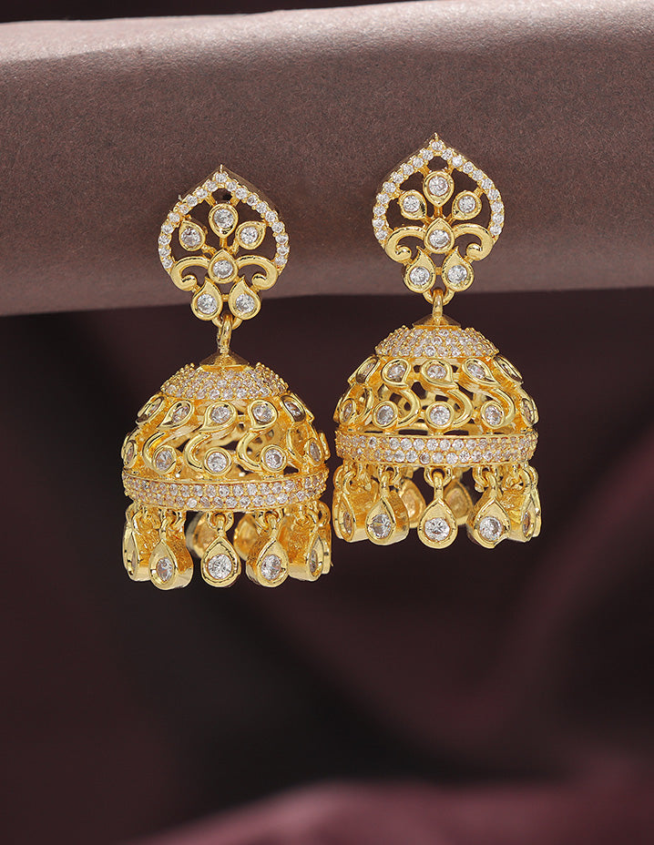 Designer Zirconia Floral Radiance Jhumka